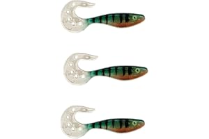 WURMBADEN 3 STK Twister Shads Kunstköder Gummifische Angel Köder Hecht Zander Softbaits