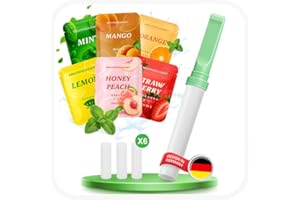 J.FÉE S2.0 1 Flavoured Air Inhaler with 18Pcs Mix-Flavoured Filters Anxiety Relief Habit Replacing Breathing Stick,Orange, Mint, Strawberry, Mango, Peach, Lemon Flavoured Filters