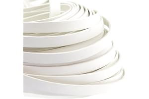 ‎ESNADO esnado Lederband Flach 10 mm x 2 mm. Weiß - 1 Meter
