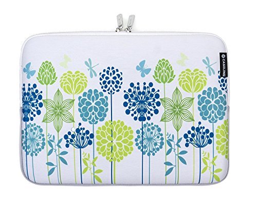 Caseling Neoprenhülle Tragetasche für 33,02 cm - 33,78 cm Zoll Notebook Computer. Entworfen, um jedem Notebook fit, / Notebook/Ultrabook/Macbook Displaygröße 13-Zoll-13,3-Zoll Zoll. Wie für Apple MacBook Air/MacBook Pro/Notebooks in/iBook. ASUS Chromebook/Transformer Book/Flip/ROG/Zenbook. Acer Aspire, Dell Inspiron/LATITUDE/Notebook. HP Chromebook/Elitebook/Envy/Pavillon/Waldfluss. Lenovo ThinkPad Edge/Flex/Yoga. Samsung/Toshiba Chromebook/Satellite. - Blau Grün Blumen