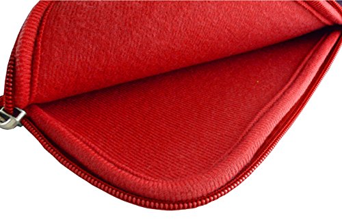Emartbuy Fusion5 10.6 Zoll Full HD Lapbook Notebook PC Laptop Schwarz / Rot Wasserdicht Neopren weicher Reißverschluss Kasten Abdeckung Sleeve With Rot Innere & Zip ( 10-11 Zoll Tablet / Netbook ) - 4