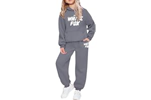 GENERIC Tracksuit Kids Full Set Girls Boys Tracksuit 2 Piece Letter Print Long Sleeve Sweatshirt and Trousers Casual Comfortable Warm Oversized Y2k Hoodies Outfit Activewear Jumper Set 2026