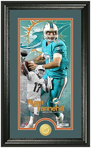 NFL Miami Dolphins Ryan Tannehill Supreme Bronze Coin Panoramic Photo Mint, 24" x 16" x 4"