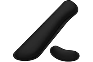 Dapesuom Support de poignet en mousse à mémoire de forme pour clavier - Pour taper et soulager la douleur - Tapis de souris - Support de poignet antidérapant pour gaming, ordinateur, noir