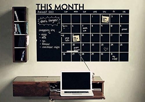 AWAKINK Chalkboard Calendar with Memo Wall Decal Removable waterproof Vinyl Wall Sticker Wall Art Fashion Sticker