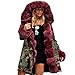 Produktbild  JUSTSELL Outwear Hoodie,Damen Frauen Webpelz Hoodie Outwear Army grün Patchwork HoodieJacke Lange Ärmel Hoodie Mäntel Baumwolle Hoodie Outwear Warm Hoodie Outwear