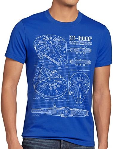 style3 Millennium Falcon Mens T-Shirt Blueprint