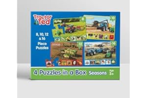 4 puzzles in a box - Tractor Ted: Four Seasons on the Farm Puzzles - Spring, Summer, Autumn and Winter - Perfect for Kids age 3+