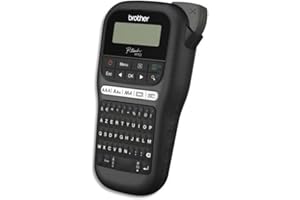 Brother PT-H110 Etiqueteuse portable et ludique compacte Idéale pour une utilisation de bureau | livrée avec 1 ruban Tze Noir/Blanc 12mm