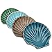Produktbild Porzellan Teller Gerichte 4 Pack für Aperitif Dessert Salat Snack Sushi Frucht Essgeschirr Set, Keramik Shell Schale Form Dish Set von Soule(Deep color)