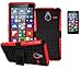 Produktbild Microsoft Lumia 640 XL(2015)/Nokia 640 XL Hülle mit Panzerglas,TPU+PC Ultra Slim Silikon Tough Rugged Dual-Layer Hardcase with Built-in Kickstand Thin Stand Case,Wasserdicht Shockproof Anti Slip Stoßfest Protection Tasche Schutzhüllen für Microsoft Lumia 640 XL(2015)/Nokia 640 XL 5.7Zoll-[rote]+Panzerglas/Schutzfolie/Displayschutzfolie