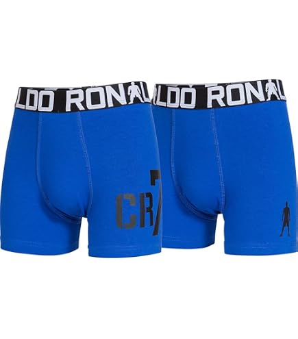 2-teiliges Set Slips/Boxershorts Für Jungen – FC Barcelona Motiv, Größe 128-140 (6-8 Jahre), 95% Baumwolle, Weicher Bund, Personalisierbar