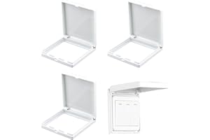 DOUKESH 4 Pièces Type 86 Autocollant Cache Interrupteur Mural Réversible Cache Prise Murale Étanche Cache Prise Electrique Protection Prise Electrique pour Salle de Bain Cuisine Chambres 115×100MM