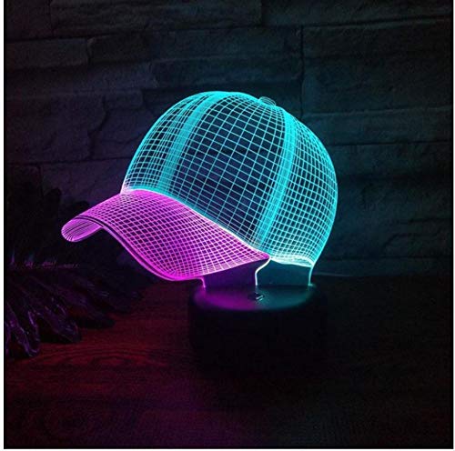 Preisvergleich Produktbild Kappe führte buntes Nachtlicht 3D kreative Sichtnoten-aufladende Weihnachtsdekorative Lichter 7 Farbänderung geführte Lampe