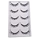 Hosaire 5 Pairs False Lashes Eyelash Long Fiber Reusable Make Up Eyes