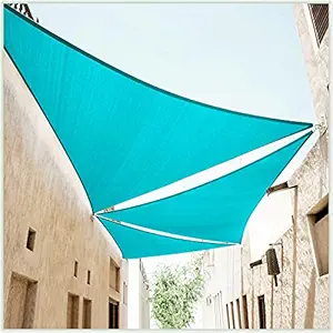 ColourTree 24' x 24' x 24' Turquoise Triangle Sun Shade Sail Canopy Awning Fabric Cloth Screen - UV Block UV Resistant Heavy Duty Commercial Grade - Outdoor Patio Carport - (We Make