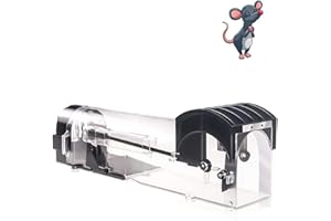 IIWEY Humane Mouse Trap, 32 cm Enlarged Smart Mouse and Rodent Trap, No Kill The Mice, Pets & Children Friendly, Like a Real Mouse Home (Black)