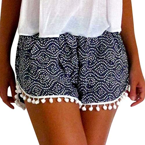 Amlaiworld ??Shorts Femme, Shorts Polka Dot Taille élevée Hot Pants Shorts de Gland Pantalons Courts d'été Occasionnels (M, Noir)