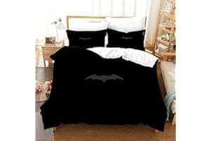 LKFFHAVD Batman Ropa de cama - Set de funda nórdica de superhéroe anime con funda de almohada, impresión 3D 100% microfibra funda de edredón para adolescentes y niñas (140 x 210 cm, 5)