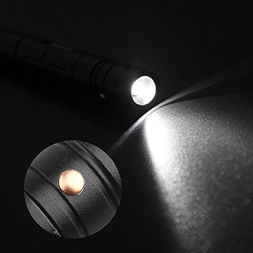 ACRATO Aluminium Tactical Pen Kubotan Kugelschreiber mit Glasbrecher und LED Lampe zur Selbstverteidigung Campingwerkzeug Militärwerkzeug Multifunktional Schwarz - 3