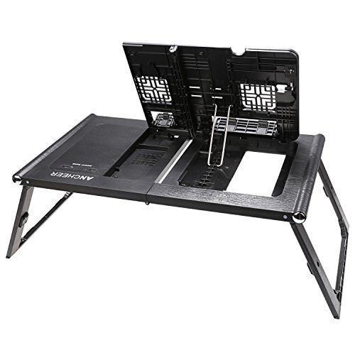 Ancheer Einstellbare Laptop Tisch Lapdesk Betttisch Faltende Smart-Tabelle mit Power Bank 10000mAh, Schwarz - 3