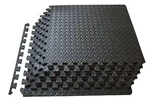 Kobo AC-62 Puzzle Exercise Mat, EVA Foam Interlocking Tiles, Protective Flooring for Gym Equipment and Cushion for Workouts (6 Feet x 4 Feet)