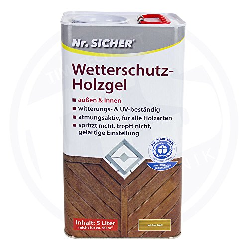 NR. SICHER Wetterschutz-Holzgel 5 Liter Farbe: Nussbaum