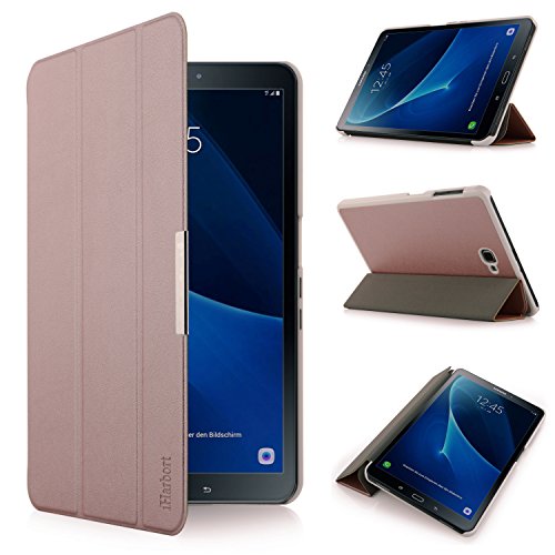 iHarbort® Premium Hülle für Samsung Galaxy Tab A 10.1 (SM-T580/T585) - Samsung Galaxy Tab A 10.1 hülle Etui Schutzhülle Case Cover Holder Stand mit Smart Auto Wake / Sleep-Funktion (Roségold)