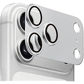 Lavderuar Kamera Lens Koruyucu i&ccedil;in iPhone 17 Pro Max 6.9 In&ccedil; Tam Kapsamlı 9H Temperli Cam Mat Metal Plaka, 1 Paket (Silver, 