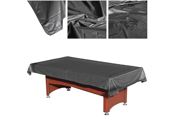 Eawfgtuw Housse de table de billard imperméable et anti-poussière pour tables de snooker et de tennis - En fibre de verre PVC - Multifonction - 276 x 169 cm - Noir