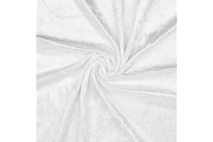 VmG-Store Tessuto in velluto pannato, 2 m x 145 cm, da cucire, non al metro, lucido, elasticizzato, per tende, costumi, vestiti, tovaglia, tessuto decorativo (002 bianco)