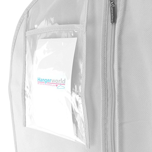 Extra breiter, wasserabweisender Kleidersack für Hochzeitskleider – Weiß – 183 cm – Hangerworld - 6