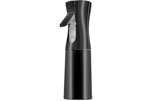 ALAOO 200 ml butelka z rozpylaczem do włosów, pusta butelka z rozpylaczem do ciągłego rozpylania wody, drobna mgiełka do salonu fryzjerskiego do stylizacji włosów, roślin, zwierząt domowych, czarna