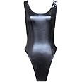 TiaoBug Women Ladies Wet Look Cutout One-Piece Leotard Bikini Bodysuit Summer Holiday Thong Swimsuit