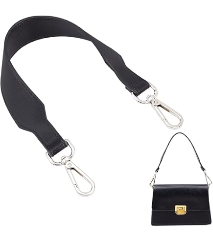 Sangle De Sac à Main Remplacement - Cuir PU Adjustable 70cm - Fermoir Or/Argent/Noir
