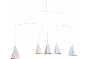 Flensted Mobiles Dinghy Regatta 5 Mobile, Steel, Multi-Colour, 35 x 65 cm
