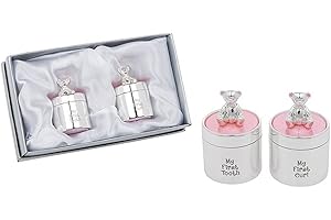 Shudehill Giftware Enamel 1st Tooth & Curl Set in Pink