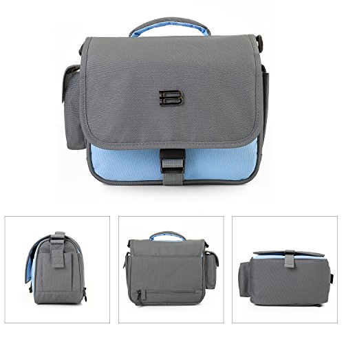 BAGSMART Housse d Appareil Photo Reflex Num  rique Canon Nikon Sony Panasonic Sacoche d Appareil Photo Reflex pour Voyage Gris-Bleu