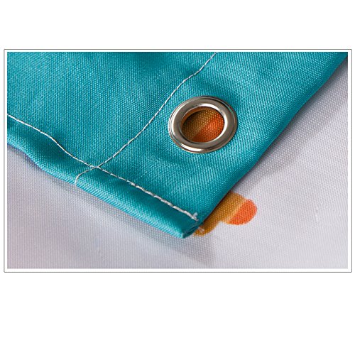 S-ZONE Schildkröten und Fische Drucken Duschvorhang verdicken Anti-Schimmel Textilien Polyester Wasserabweisend 180×180 cm mit 12 Vorhangringe - 3