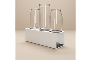 ‎KJUB KJUB Flaschenhalter kompatibel für Flaschen von SodaStream, Aarke, AirUp UVM.| Zum Trocknen & zur Aufbewahrung von Glasflaschen & Edelstahlflaschen | Erweiterbar von 3er Set (Weiß)