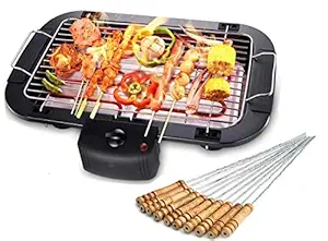 SARJAK Electric BBQ Grill For Smokeless Cooking For Home With Temperature Control Knob. (BBQ GRILL ELECTRIC WITH SKEWERS)