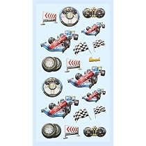 CREApop® SOFTY-Sticker – Rennfahrzeuge-Motive | 17x9 Cm Bogen | Hobby & Dekoration