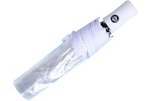 AIXICWXI Helautomatisk hopfällning transparent automatisk öppning stängning paraply reseparaply tredelat klart regnparaply me