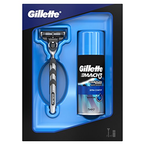 Gillette Mach3 Razor and 75 ml Extra Comfort Shaving Gel Gift Set for Men