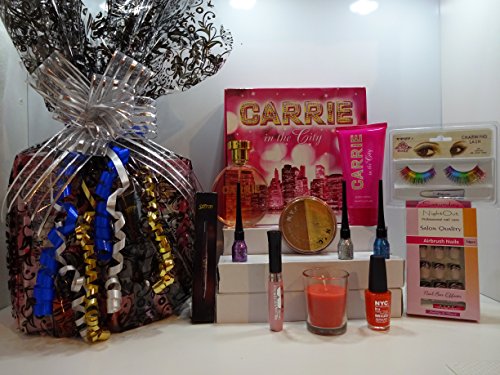 12pc Make Up & Perfume Set Gift Hamper ~ Mix Brands Make Up Items + Perfume Set + Nails + Eyelashes + Fragrance Candle In Holder Gift Hamper Gift Wrapped ~ Offer Price Further Reduction While Stock Last ~ 0003~
