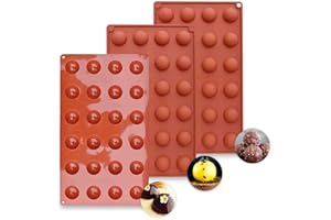 LOVESMILE Moule Silicone 3 Pièces Demi Sphere et Sphere - 24 Cavités, Idéal pour Gâteaux, Mousse, Dôme et Gelée Chocolat