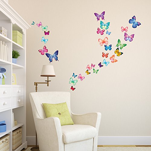 Decowall DW-1302 30 Leuchtende Schmetterlinge Wandsticker Wandaufkleber Wandtattoo Kinderzimmer - 6