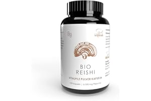 Pilze Wohlrab - Reishi Kapseln Bio Pulver - 100 Stück, 500 mg reines Reishi Pulver je Kapsel, Höchste Bio-Qualität - 1 Dose