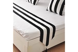 WYHQL Bed Runner Black and White Stripes modern and simple hotel Scarf bed flag bed end Cushion Table flag bed cover cloth mattress bedding decoration strip (Size : Cushion cover*1)