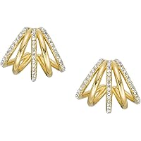 Fossil Boucles d'oreilles créoles Sadie Glitz Disc pour femmes, acier inoxydable doré, JF04546710